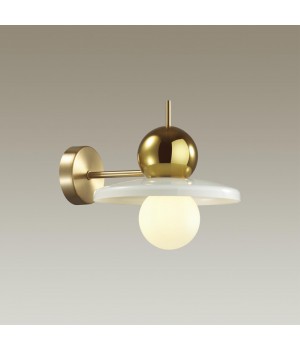 5014/1WB MODERN ODL23 295 золотой/белый/белый матовый металл/стекло Бра G9 LED 5W HATTY-foto3