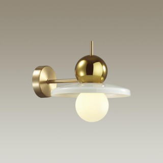 5014/1WB MODERN ODL23 295 золотой/белый/белый матовый металл/стекло Бра G9 LED 5W HATTY-foto3