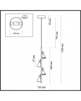 5002/17L L-VISION ODL23 285 черный хром/золотой/ металл/акрил Подвес LED 17W 3000K MALPA-foto2