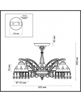 2989/5C CLASSI LN16 095 состаренная бронза Люстра потолочная E27 5*60W 220V AVIFA-foto2