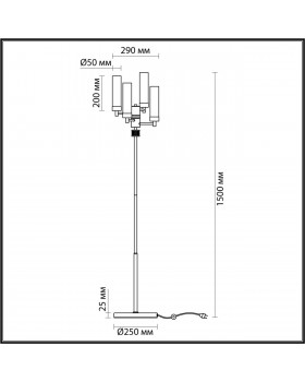 5274/4F CLASSI LN23 119 золотой Торшер E14 4*40W 220V KAMILLA-foto2