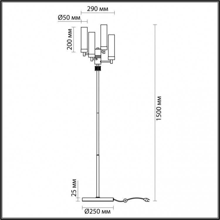 5274/4F CLASSI LN23 119 золотой Торшер E14 4*40W 220V KAMILLA