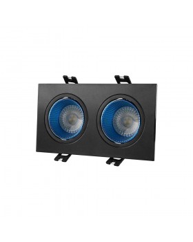DK3072-BK+CY Встраиваемый светильник, IP 20, 10 Вт, GU5.3, LED, черный/голубой, пластик
