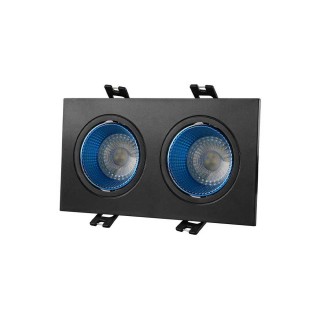 DK3072-BK+CY Встраиваемый светильник, IP 20, 10 Вт, GU5.3, LED, черный/голубой, пластик